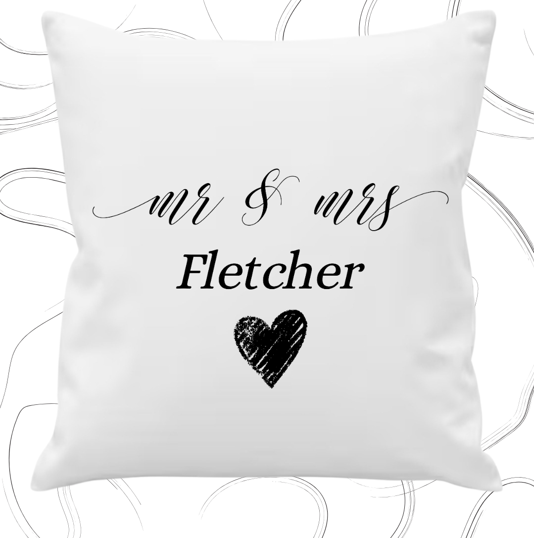 Mr & Mrs cushion cover