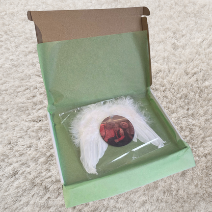 Personalised angel wing bauble