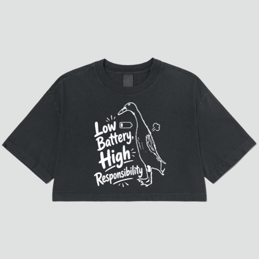 Low Battery Crop Top