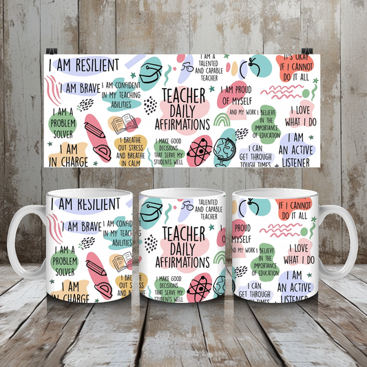 Teacher affirmations mug