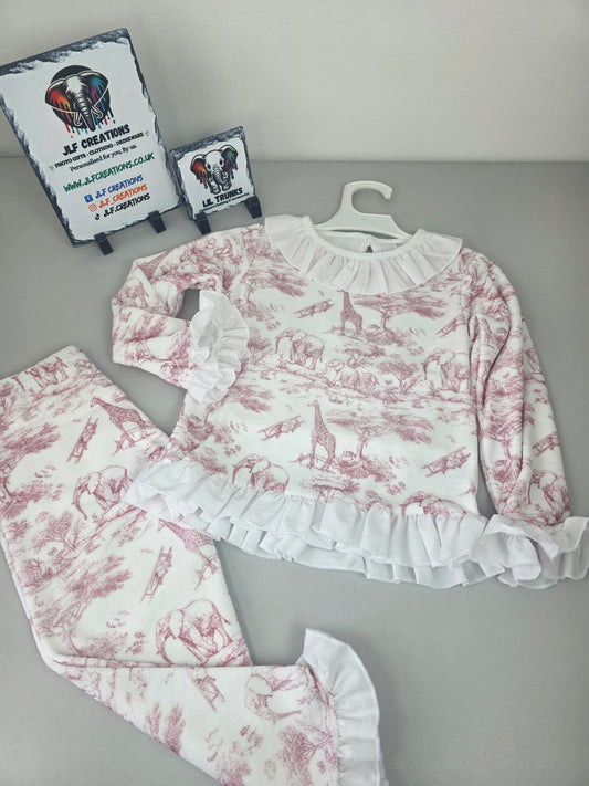 Safari - Pink frilled pjs