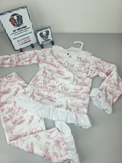Safari - Pink frilled pjs