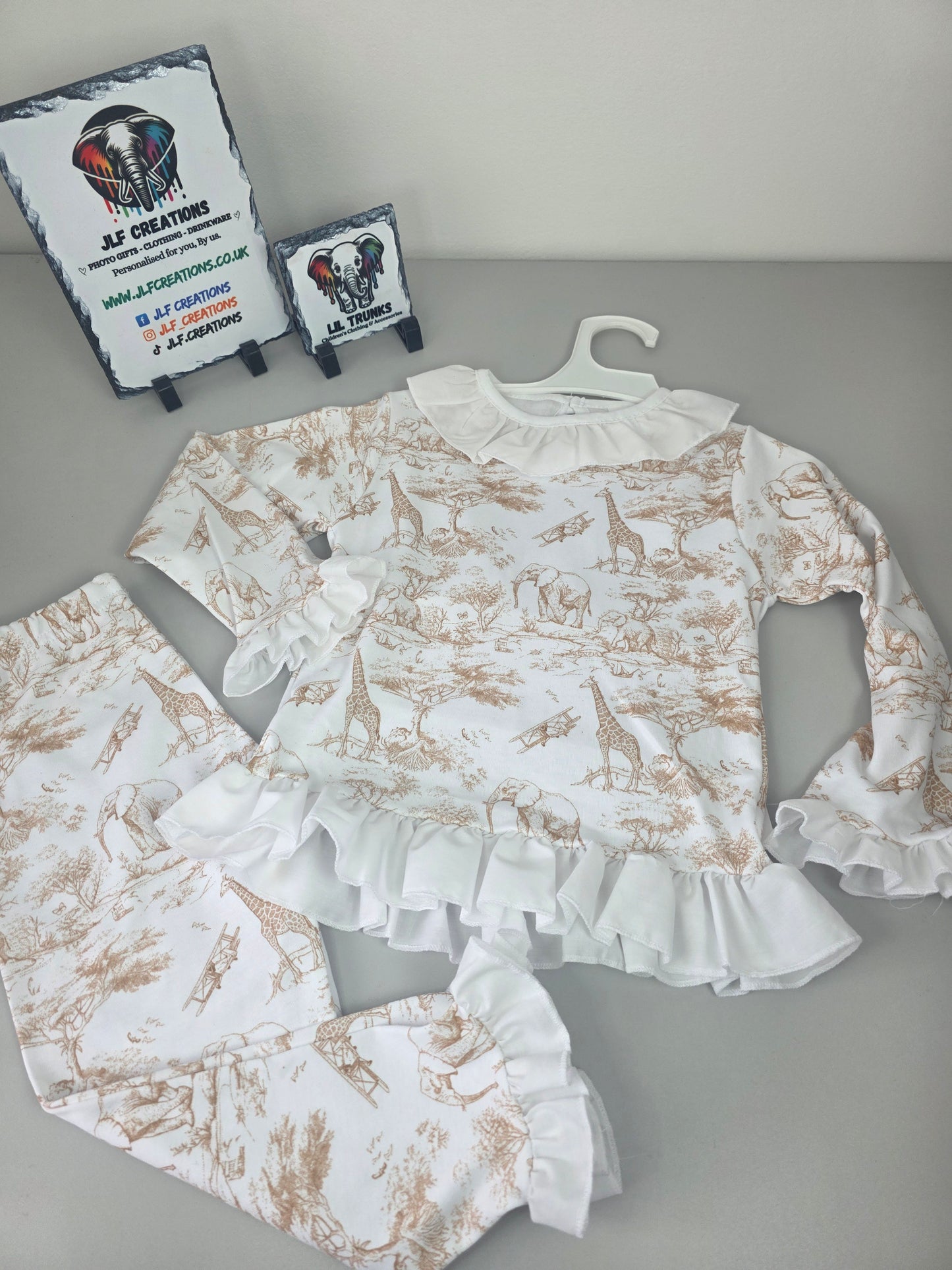 Safari - beige frilled pjs