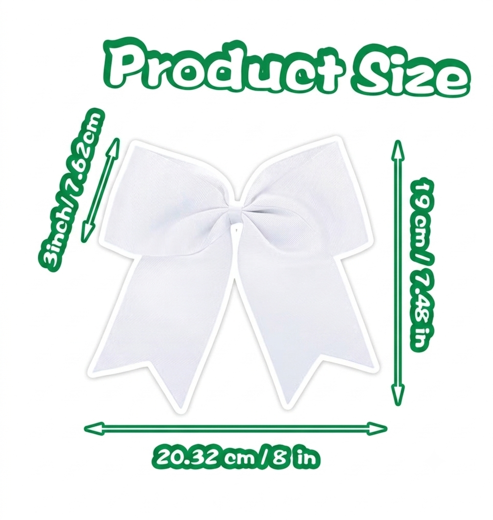 White Child's hair bow - Football
