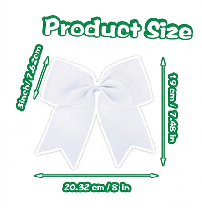 White Child's hair bow - Football