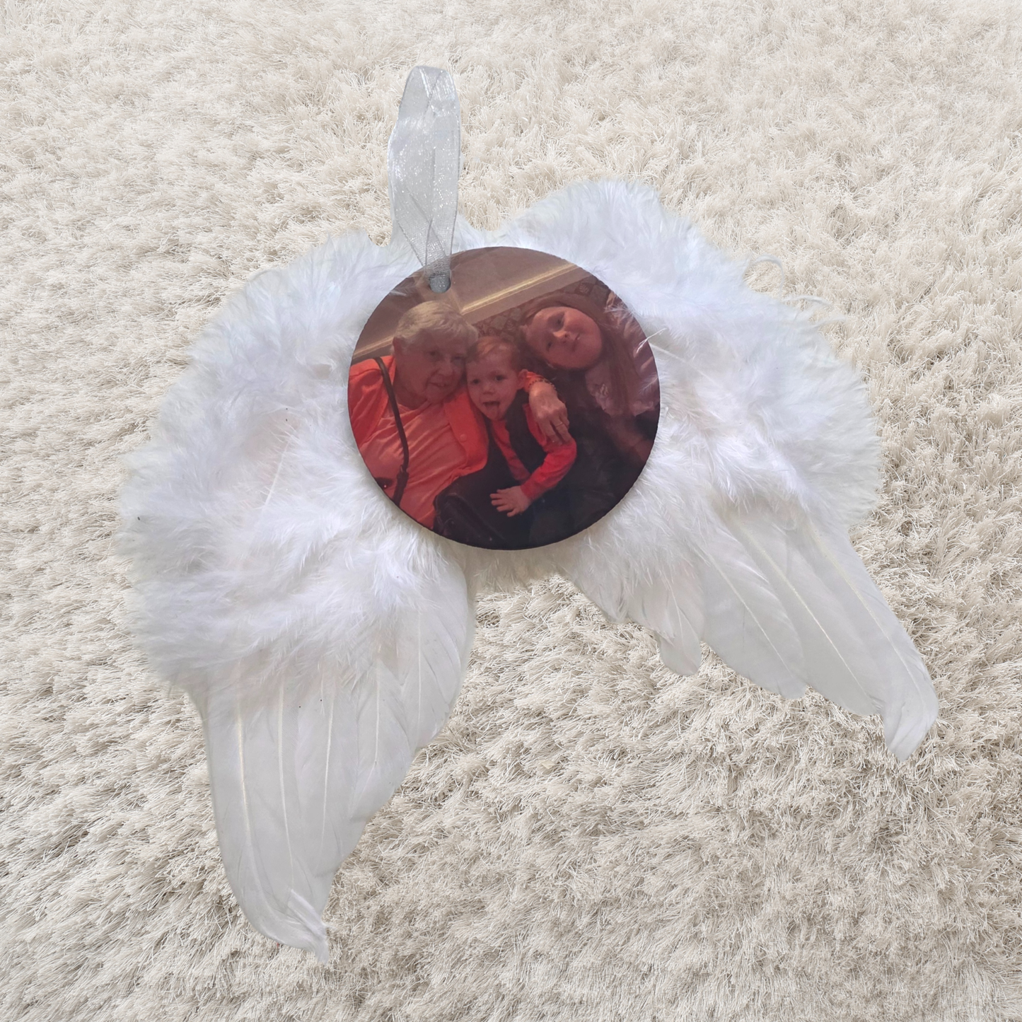 Personalised angel wing bauble